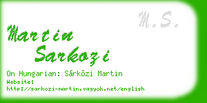 martin sarkozi business card