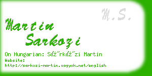 martin sarkozi business card